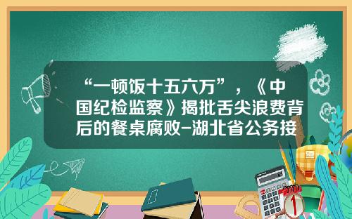 “一顿饭十五六万”，《中国纪检监察》揭批舌尖浪费背后的餐桌腐败-湖北省公务接待每人多少元