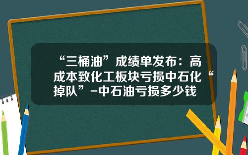 “三桶油”成绩单发布：高成本致化工板块亏损中石化“掉队”-中石油亏损多少钱
