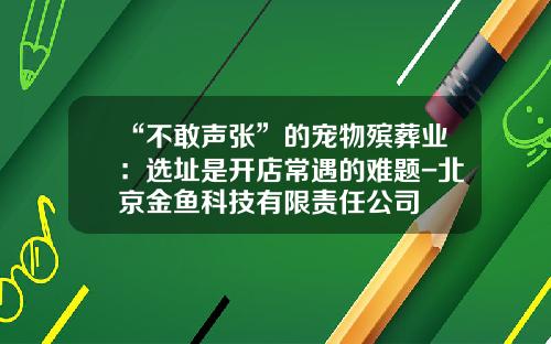 “不敢声张”的宠物殡葬业：选址是开店常遇的难题-北京金鱼科技有限责任公司