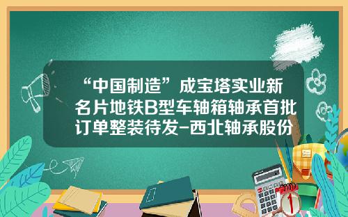 “中国制造”成宝塔实业新名片地铁B型车轴箱轴承首批订单整装待发-西北轴承股份有限公司招聘