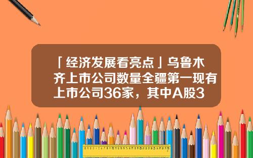 「经济发展看亮点」乌鲁木齐上市公司数量全疆第一现有上市公司36家，其中A股31家，能源装备制造业优势明显-新疆40家上市公司