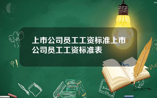 上市公司员工工资标准上市公司员工工资标准表