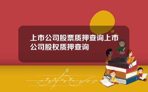 上市公司股票质押查询上市公司股权质押查询