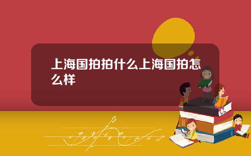 上海国拍拍什么上海国拍怎么样