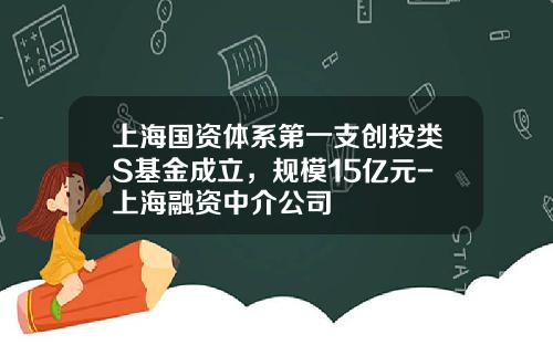 上海国资体系第一支创投类S基金成立，规模15亿元-上海融资中介公司