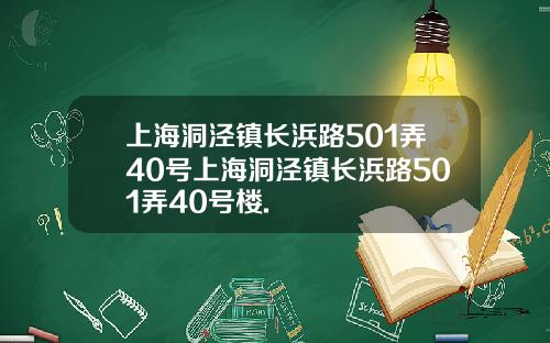 上海洞泾镇长浜路501弄40号上海洞泾镇长浜路501弄40号楼.
