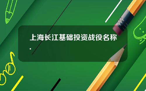 上海长江基础投资战役名称.