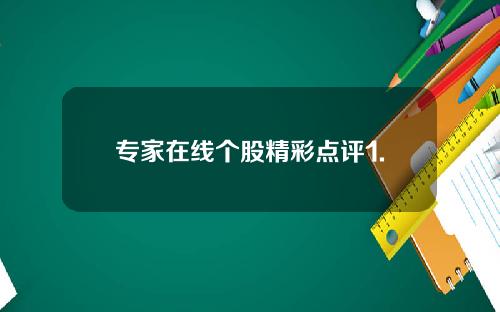 专家在线个股精彩点评1.