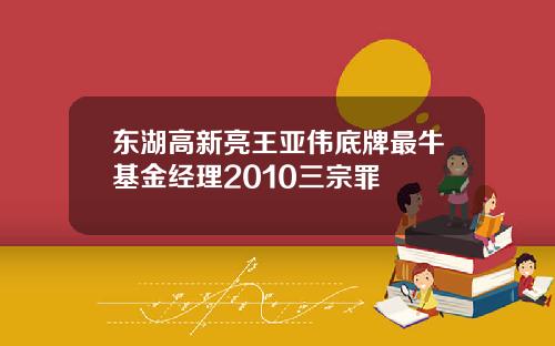 东湖高新亮王亚伟底牌最牛基金经理2010三宗罪