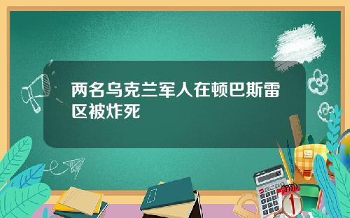 两名乌克兰军人在顿巴斯雷区被炸死