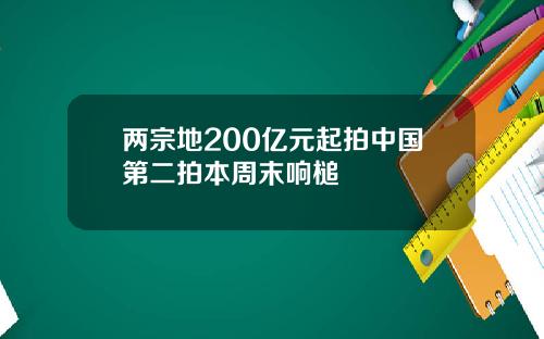 两宗地200亿元起拍中国第二拍本周末响槌