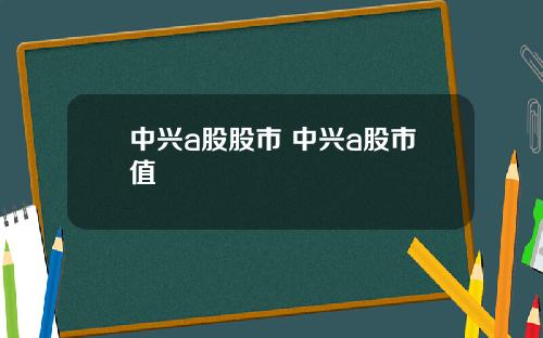 中兴a股股市 中兴a股市值