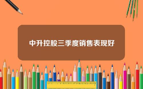 中升控股三季度销售表现好