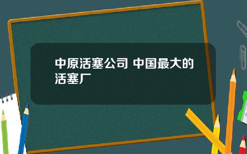 中原活塞公司 中国最大的活塞厂