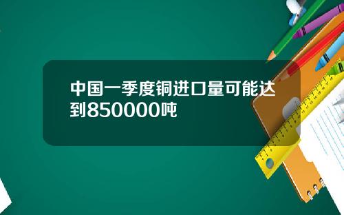 中国一季度铜进口量可能达到850000吨