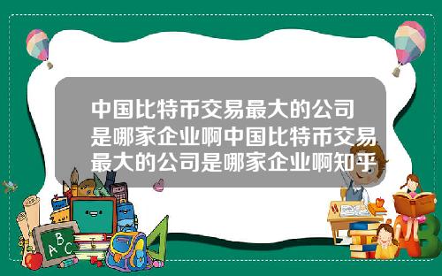 中国比特币交易最大的公司是哪家企业啊中国比特币交易最大的公司是哪家企业啊知乎