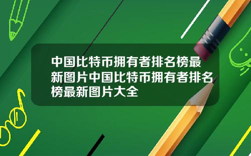 中国比特币拥有者排名榜最新图片中国比特币拥有者排名榜最新图片大全