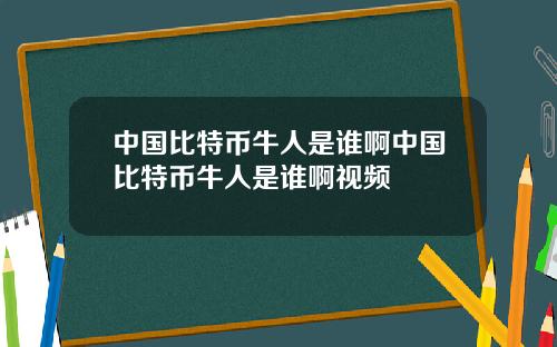 中国比特币牛人是谁啊中国比特币牛人是谁啊视频