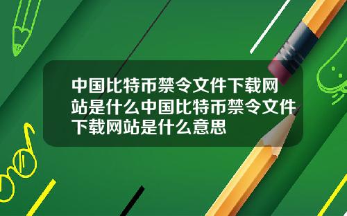 中国比特币禁令文件下载网站是什么中国比特币禁令文件下载网站是什么意思