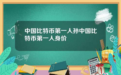 中国比特币第一人孙中国比特币第一人身价