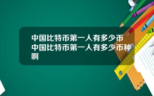 中国比特币第一人有多少币中国比特币第一人有多少币种啊