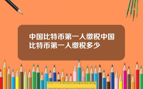 中国比特币第一人缴税中国比特币第一人缴税多少