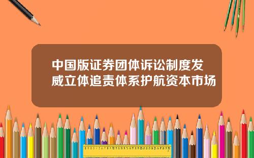 中国版证券团体诉讼制度发威立体追责体系护航资本市场