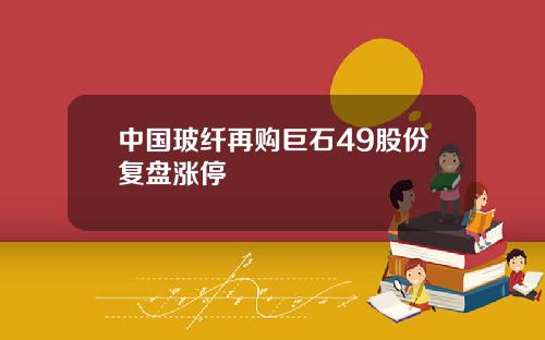 中国玻纤再购巨石49股份复盘涨停