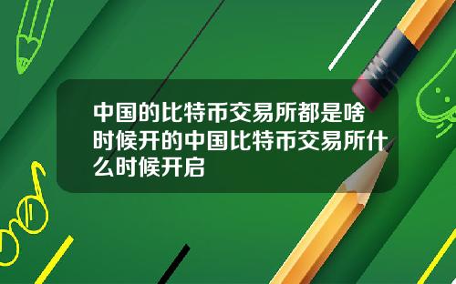 中国的比特币交易所都是啥时候开的中国比特币交易所什么时候开启