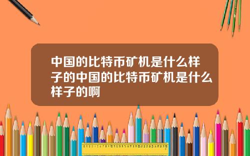 中国的比特币矿机是什么样子的中国的比特币矿机是什么样子的啊