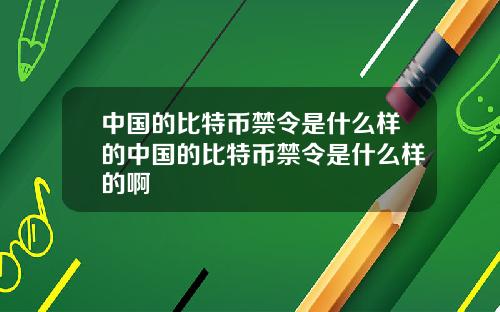 中国的比特币禁令是什么样的中国的比特币禁令是什么样的啊