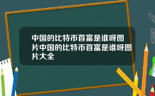 中国的比特币首富是谁呀图片中国的比特币首富是谁呀图片大全