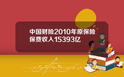 中国财险2010年原保险保费收入15393亿