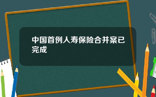 中国首例人寿保险合并案已完成