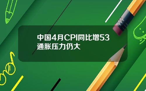 中国4月CPI同比增53通胀压力仍大