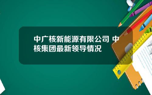 中广核新能源有限公司 中核集团最新领导情况