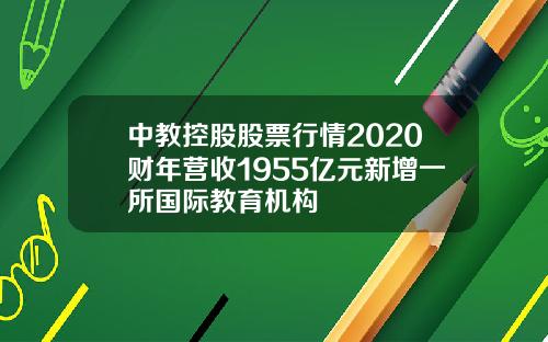 中教控股股票行情2020财年营收1955亿元新增一所国际教育机构