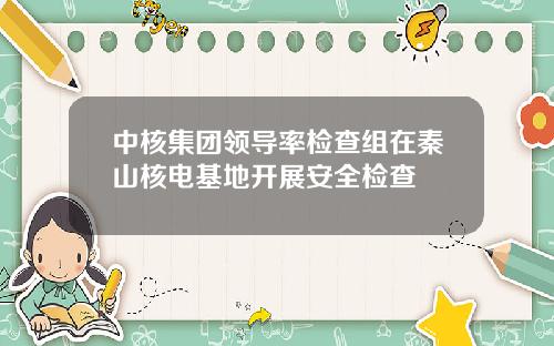 中核集团领导率检查组在秦山核电基地开展安全检查