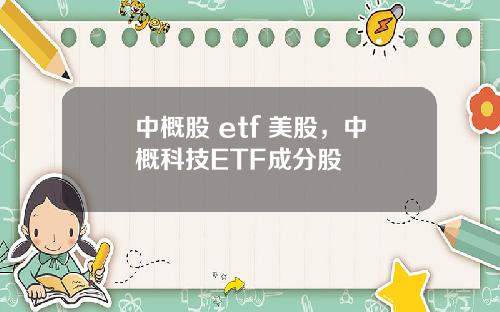 中概股 etf 美股,中概科技ETF成分股