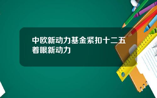 中欧新动力基金紧扣十二五着眼新动力