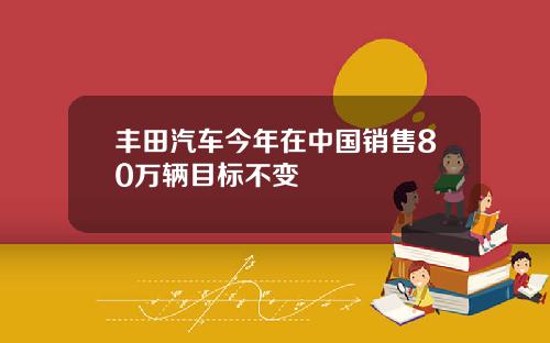 丰田汽车今年在中国销售80万辆目标不变