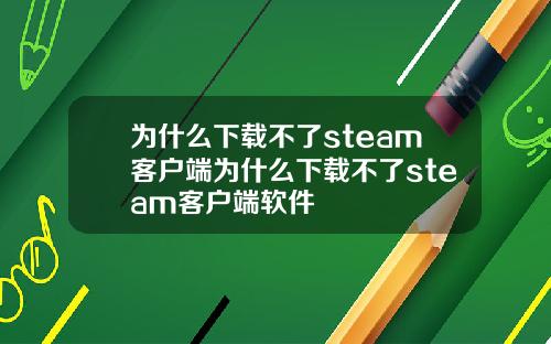 为什么下载不了steam客户端为什么下载不了steam客户端软件
