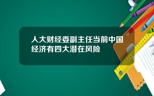 人大财经委副主任当前中国经济有四大潜在风险