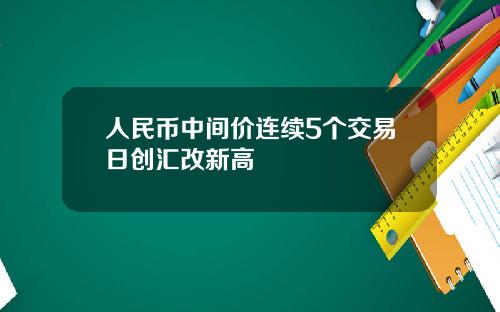 人民币中间价连续5个交易日创汇改新高