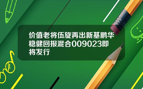 价值老将伍旋再出新基鹏华稳健回报混合009023即将发行