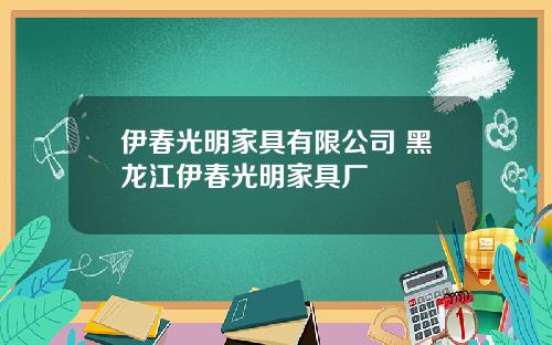 伊春光明家具有限公司 黑龙江伊春光明家具厂