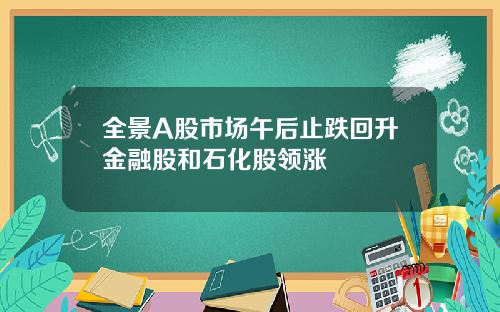 全景A股市场午后止跌回升金融股和石化股领涨