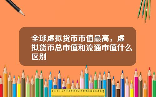 全球虚拟货币市值最高,虚拟货币总市值和流通市值什么区别