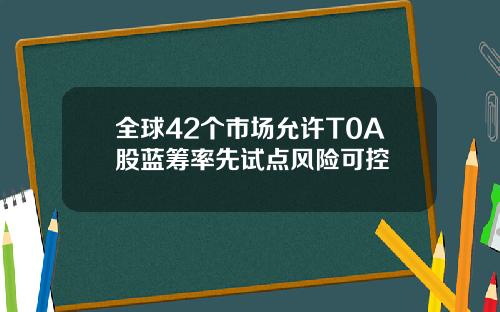 全球42个市场允许T0A股蓝筹率先试点风险可控