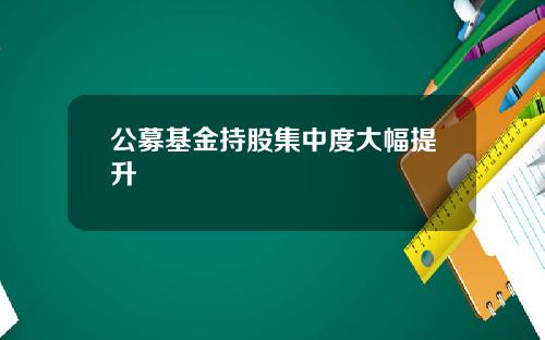 公募基金持股集中度大幅提升
